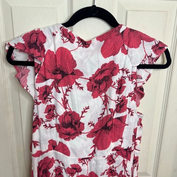 Free People French Quarter Print Wrap Pink Floral Mini Dress Size Medium - Picture 6 of 7